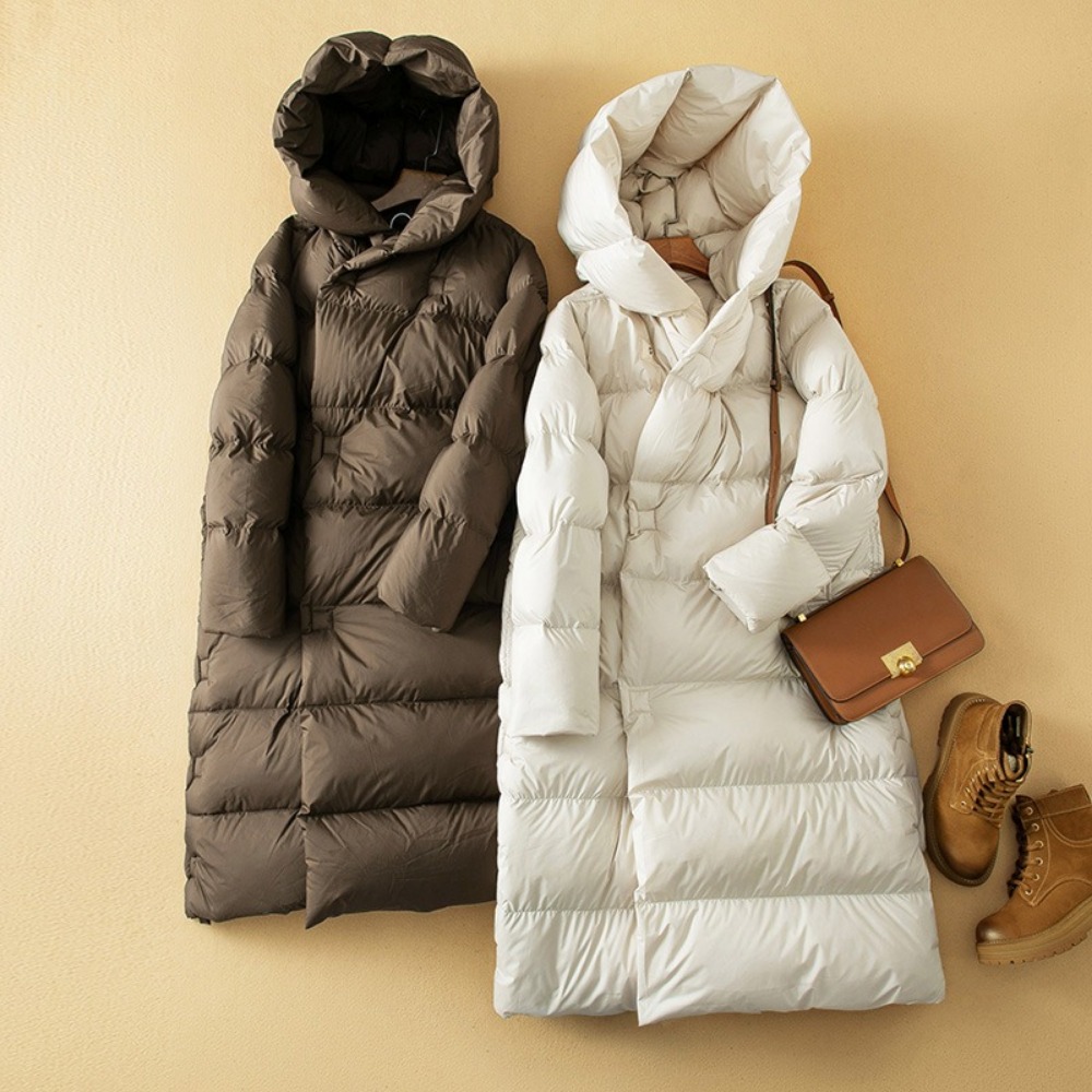 Women'S Fashion Parka - Jaqueta feminina longa com capuz parkas