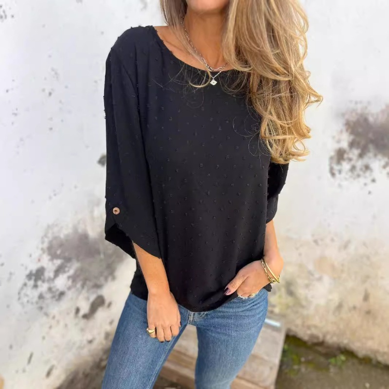 Women Fashion Blouse - Blusa Feminina de Chiffon com Padrão