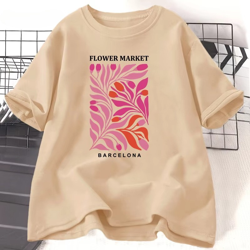 Women'S Fashion Market Size - Camiseta feminina de algodão com estampa