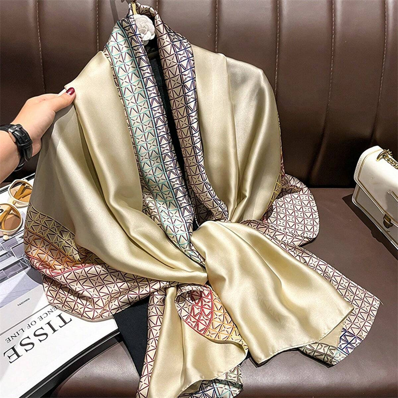 Women'S Fashion Poncho - Lenços de seda floral feminino hijab,
