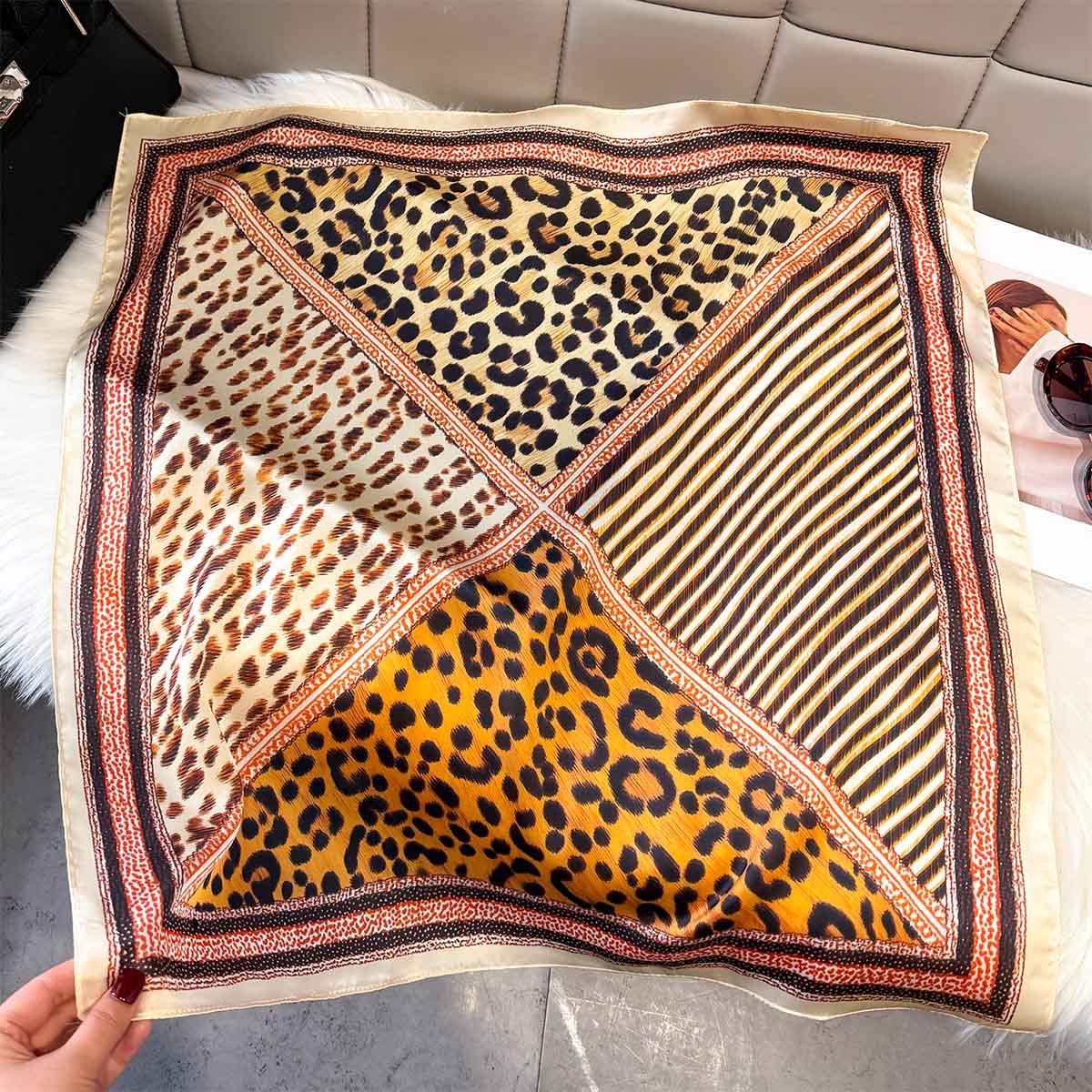 Women'S Fashion Poncho - Lenço de Seda com Estampa de