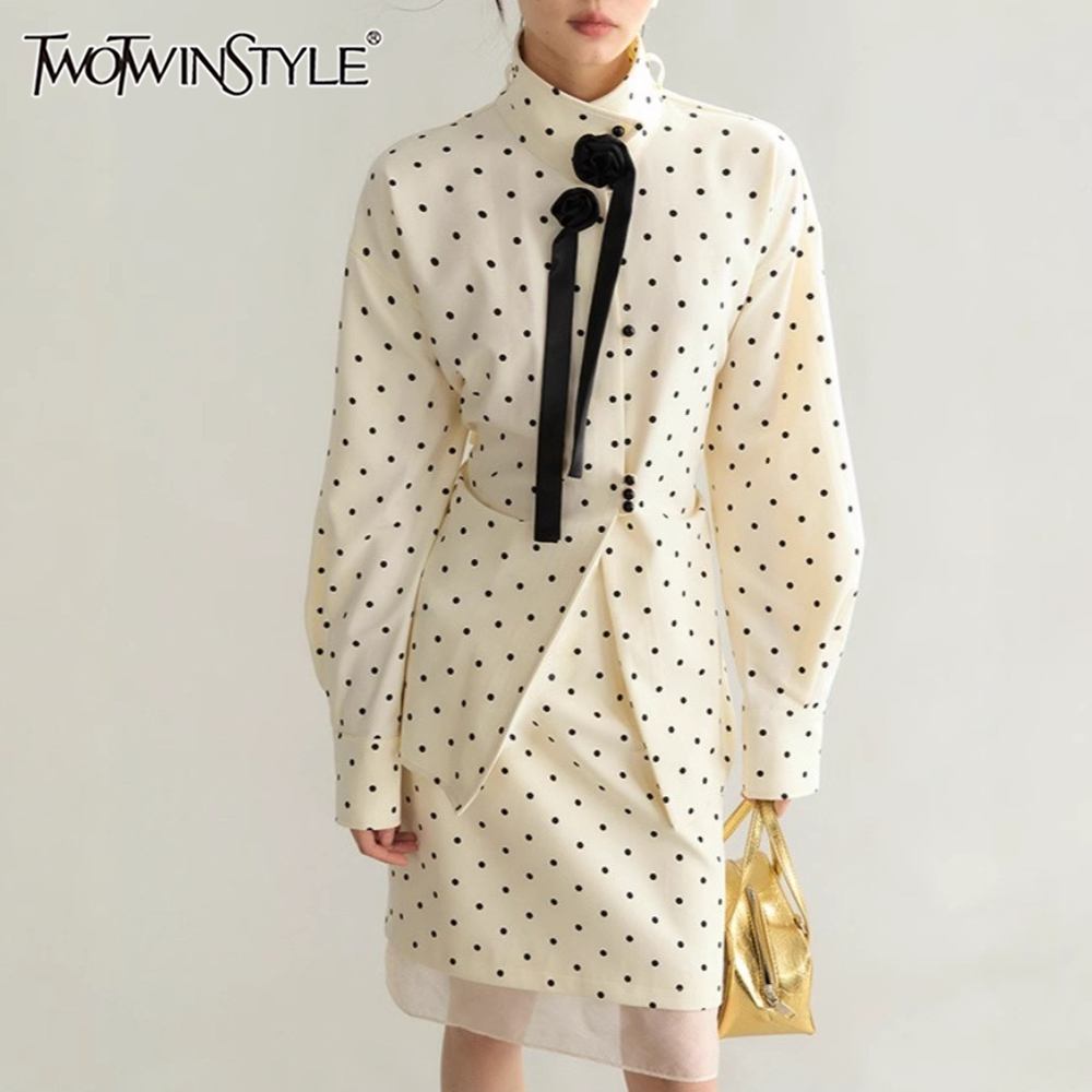 Women'S Fashion Quilted Jacket - Twotwinstyle bege emendado ponto impressão conjunto
