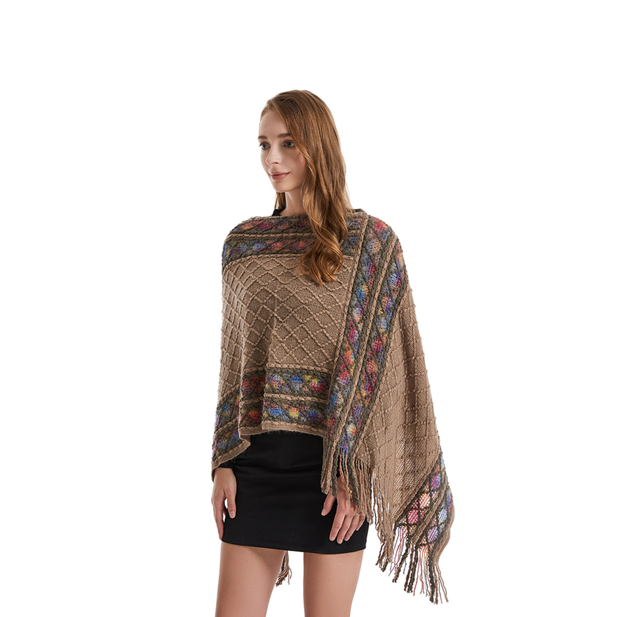 Women'S Fashion Poncho - Mulheres primavera outono poncho único vintage