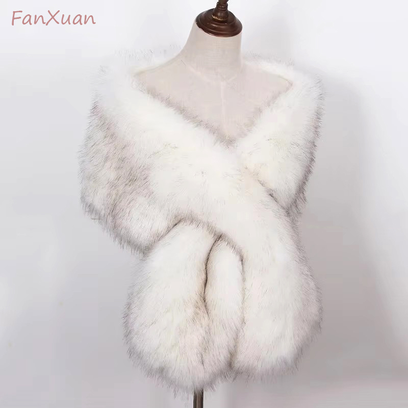 Women'S Fashion Poncho - Mulheres de pele de raposa falsa