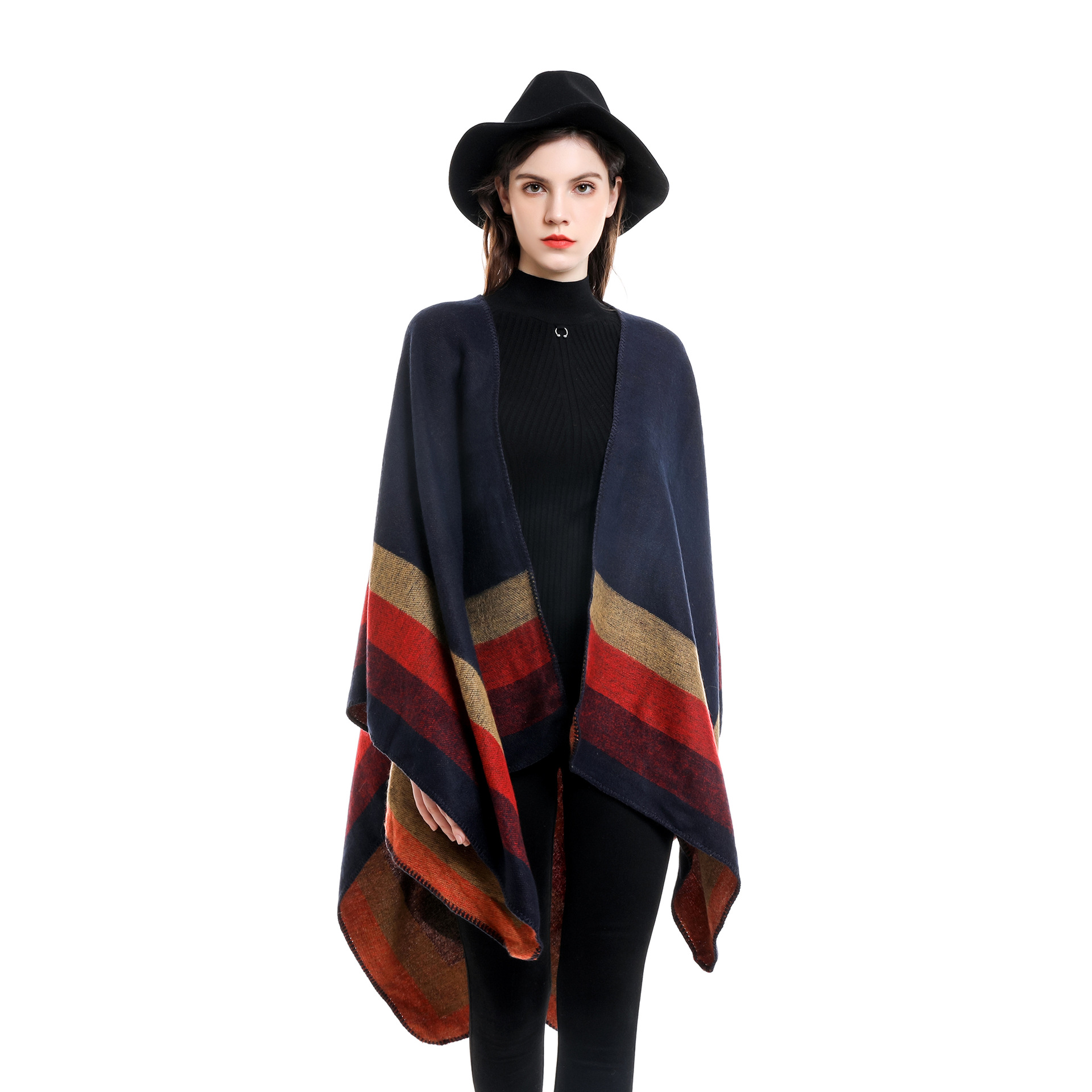 2024 nova moda inverno quente  - Women'S Fashion Poncho avaliação e preço