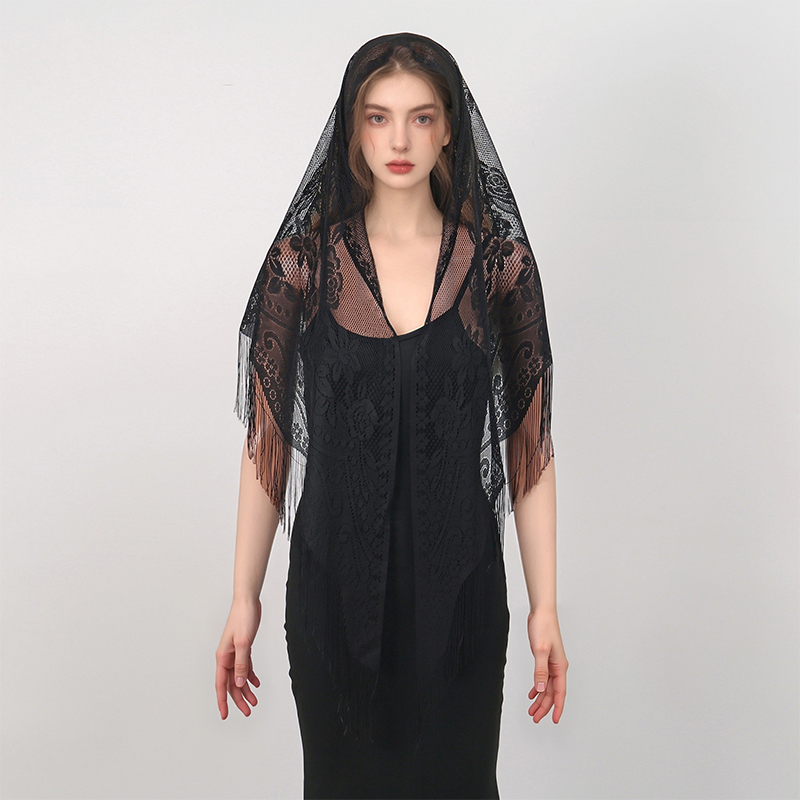 Novo lenço de renda bordado xa - Women'S Fashion Poncho avaliação e preço