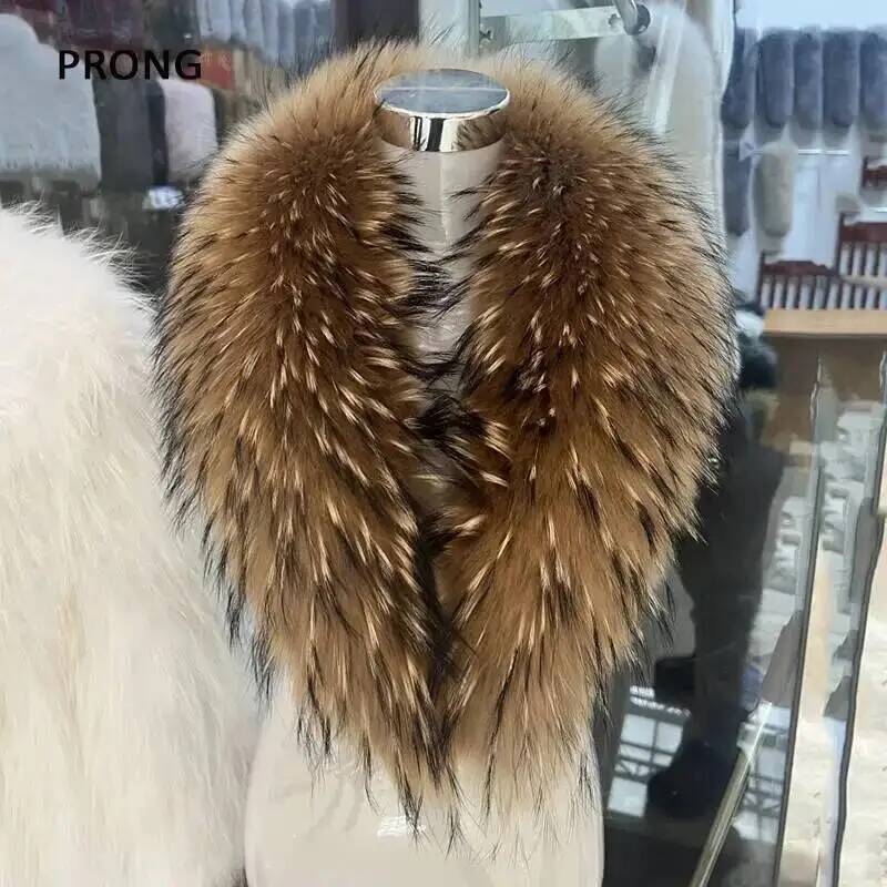Gola de pele de guaxinim natur - Women'S Fashion Quilted Jacket avaliação e preço
