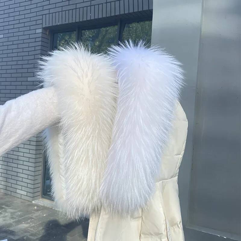 Golas de Pele de Guaxinim para - Women'S Fashion Parka avaliação e preço