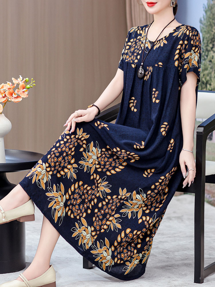 Vestido Elegante de Algodão e  - Women Fashion Over 50 avaliação e preço