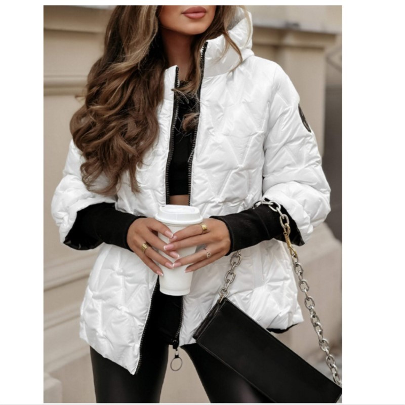 Moda de rua com capuz acolchoa - Women'S Fashion Quilted Jacket avaliação e preço