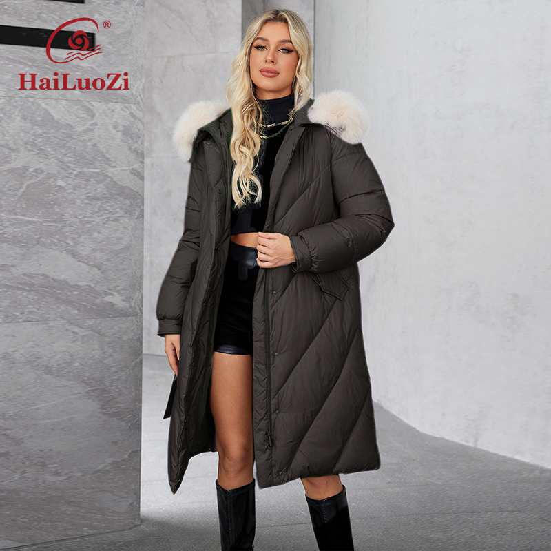 HaiLuoZi-Casaco Parka Longo co - Women'S Fashion Parka avaliação e preço