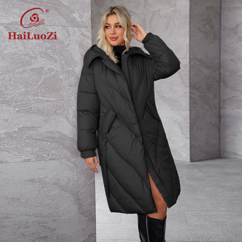 HaiLuoZi-Casaco Parka Longo co - Women'S Fashion Parka avaliação e preço