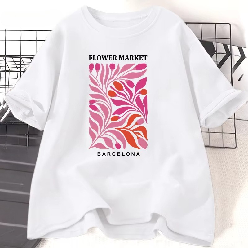 Camiseta feminina de algodão c - Women'S Fashion Market Size avaliação e preço