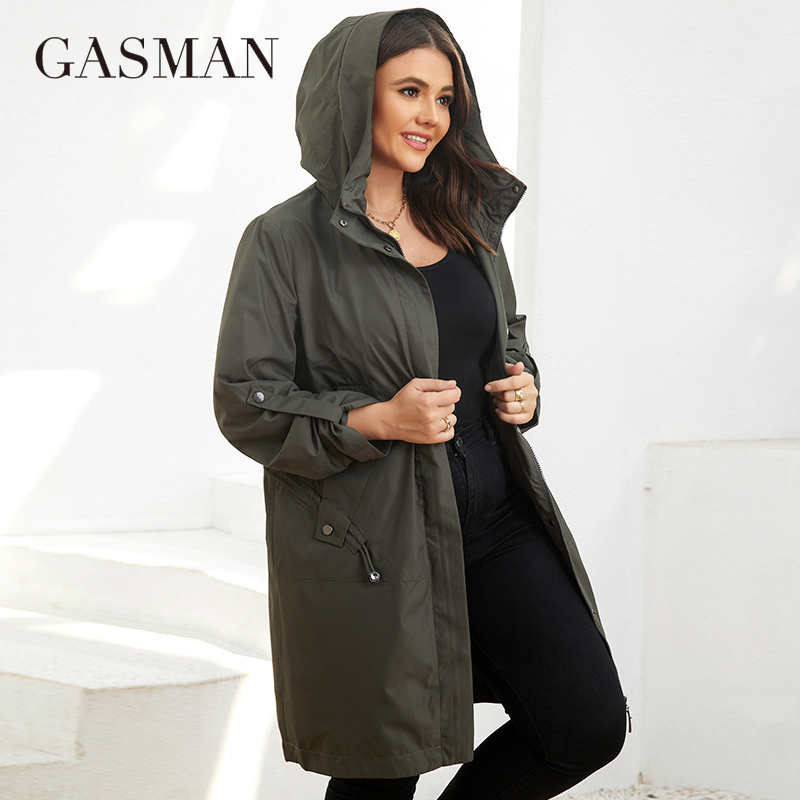 Gassman outono trench coat plu - Women'S Fashion Parka avaliação e preço