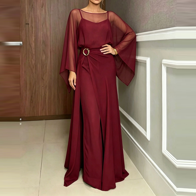 Macacão Elegante com Decote O  - Women'S Fashion Vintage Off Shoulder Long Sleeve Jumpsuit avaliação e preço