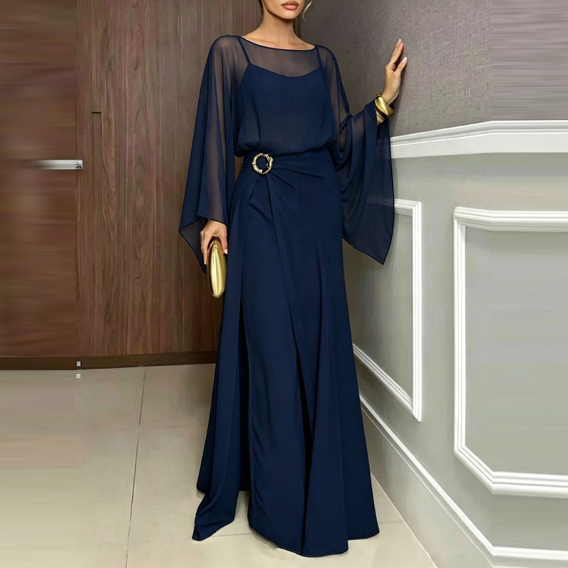Macacão Elegante com Decote O  - Women'S Fashion Vintage Off Shoulder Long Sleeve Jumpsuit avaliação e preço