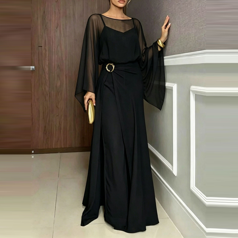 Macacão Elegante com Decote O  - Women'S Fashion Vintage Off Shoulder Long Sleeve Jumpsuit avaliação e preço