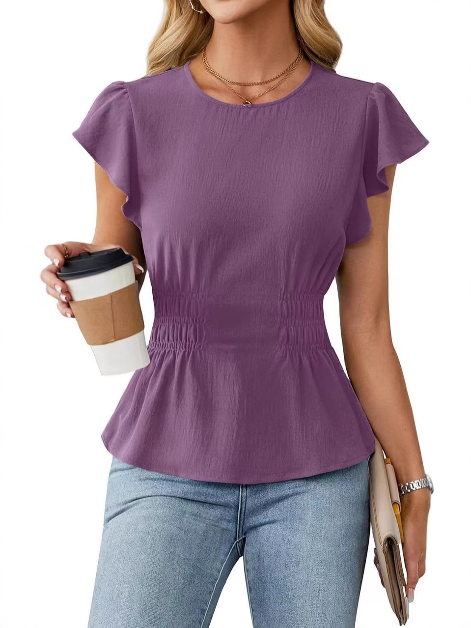 Blusa Feminina com Babados e M - Women Fashion Blouse avaliação e preço