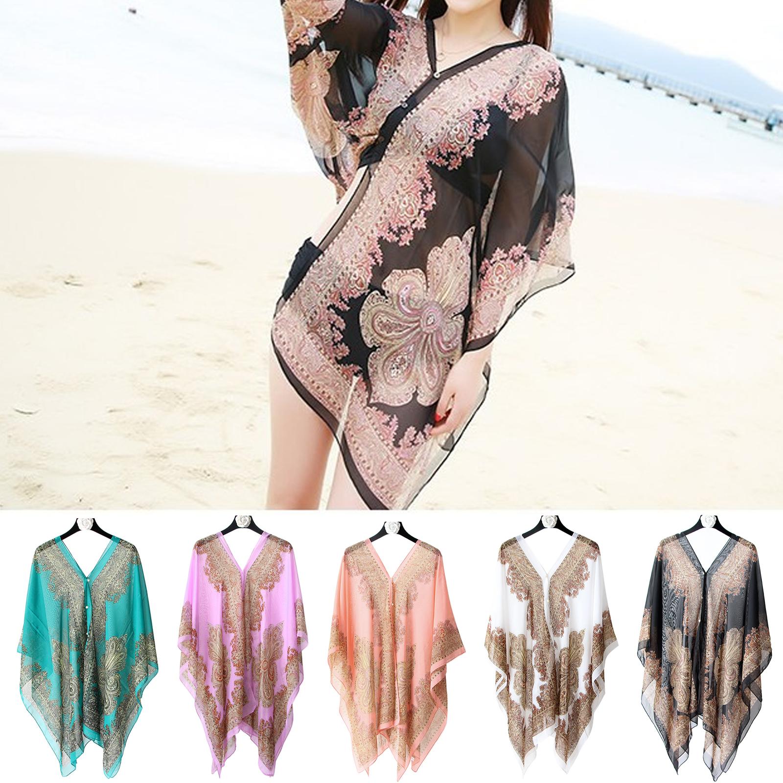 Xale de Praia com Proteção Sol - Women'S Fashion Poncho avaliação e preço