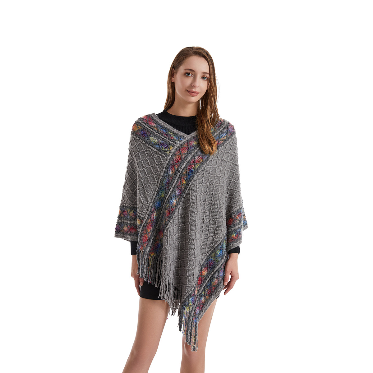 Mulheres primavera outono ponc - Women'S Fashion Poncho avaliação e preço