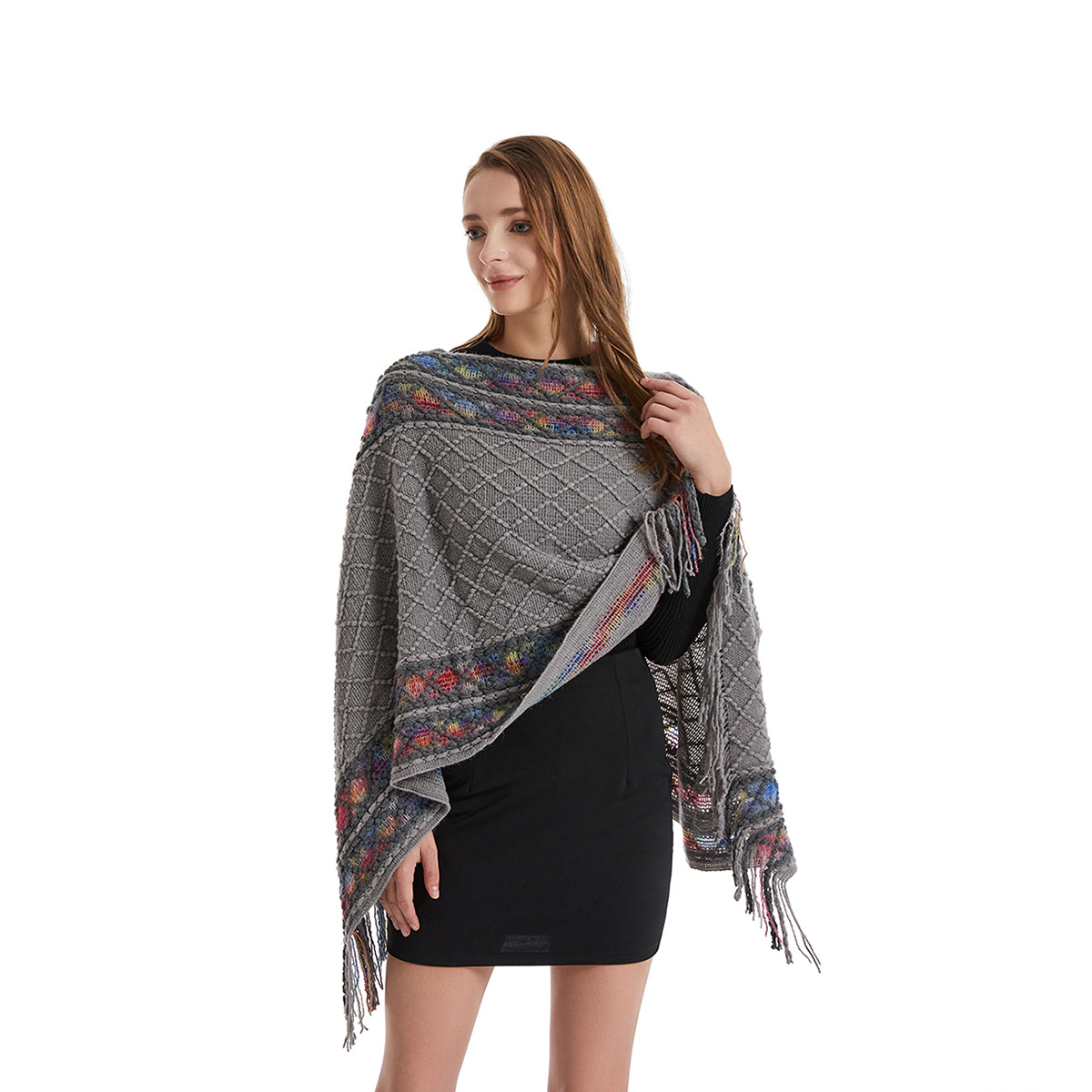 Mulheres primavera outono ponc - Women'S Fashion Poncho avaliação e preço